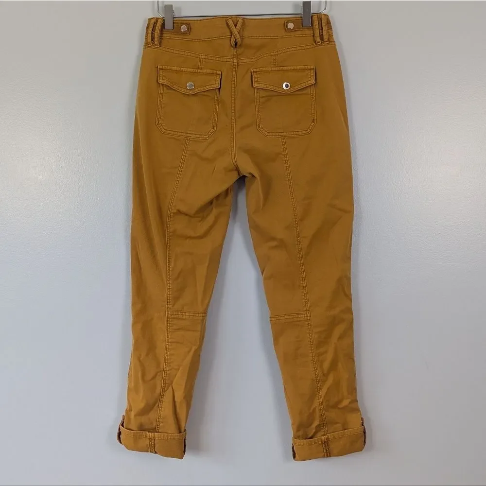WHBM Soft Chino Ankle Pants Women's 4 Long Mustard Yellow